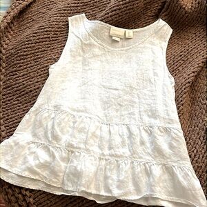 White flowy tiered tank top